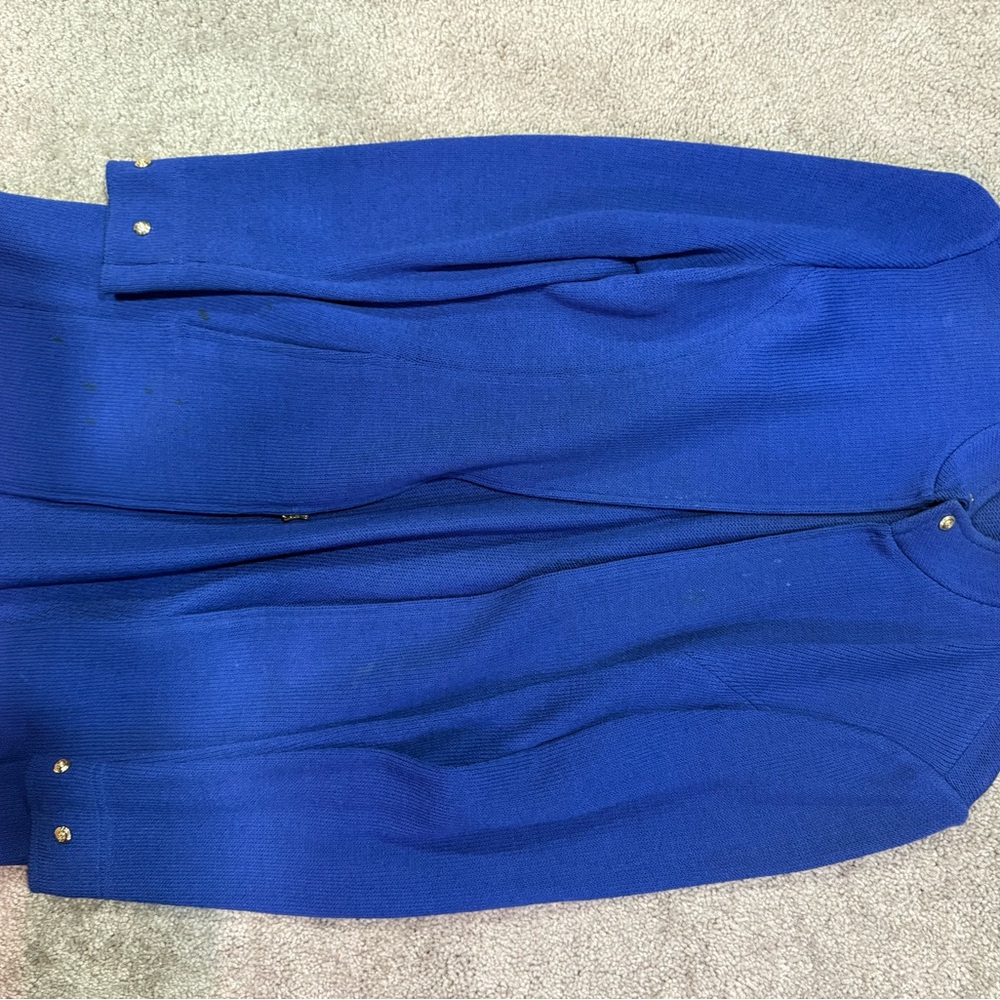 St. John Royal Blue Knit Cardigan